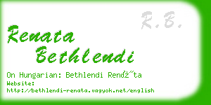 renata bethlendi business card